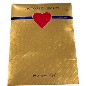 Victoria's Secret Herald Red Lace Top Thigh Highs Medium New Vintage